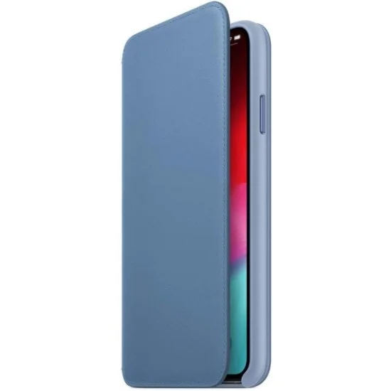 Apple Iphone Xs Max Leather Folio Case - Cornflower